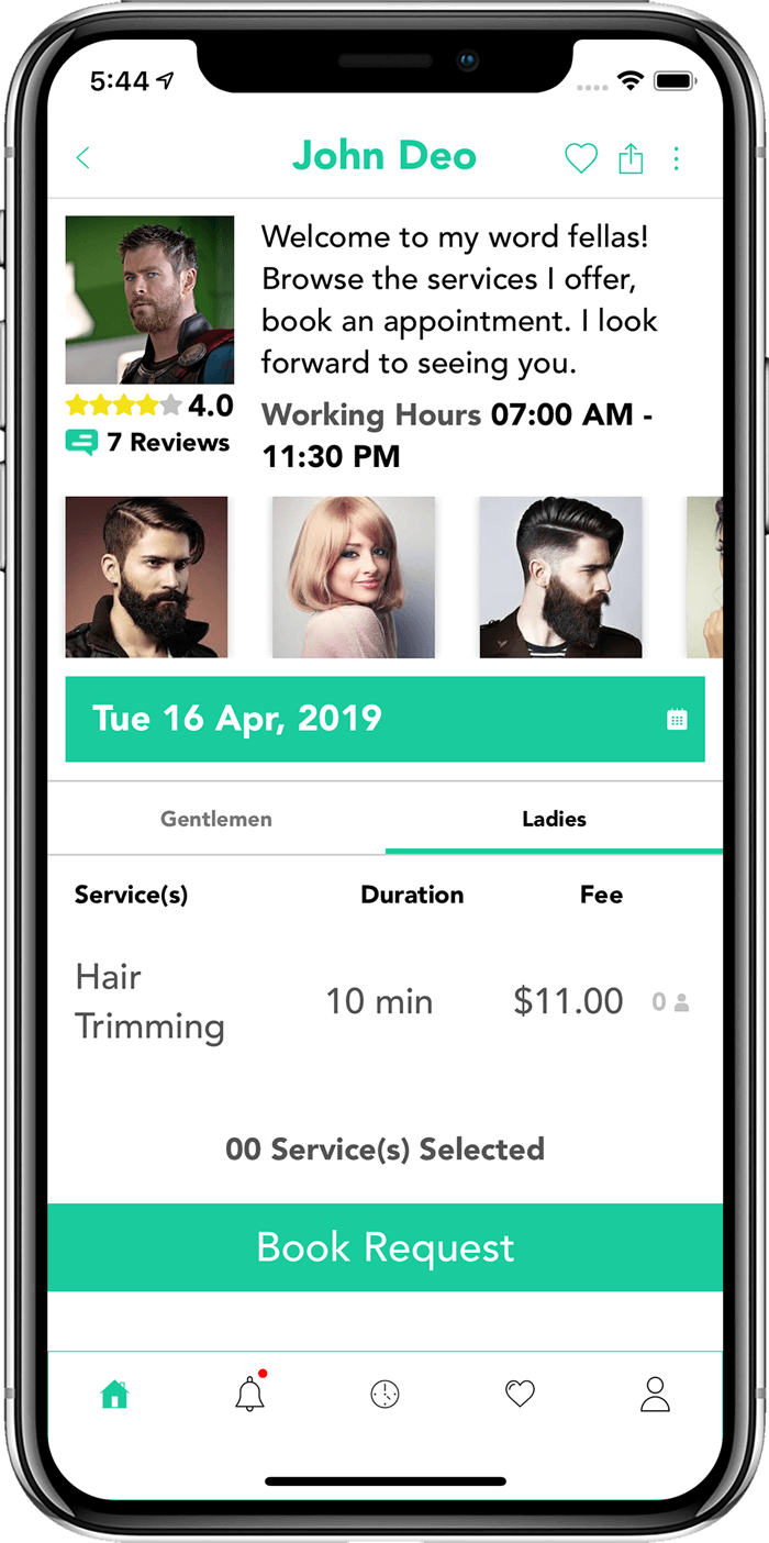 online hairstyling service app