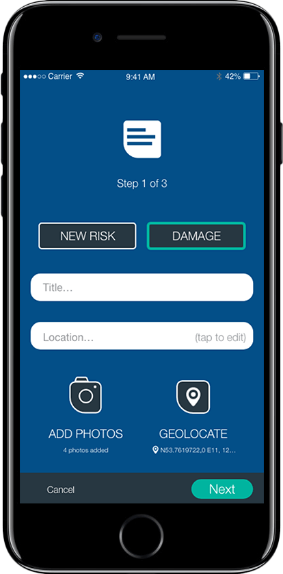 risk and damage management app