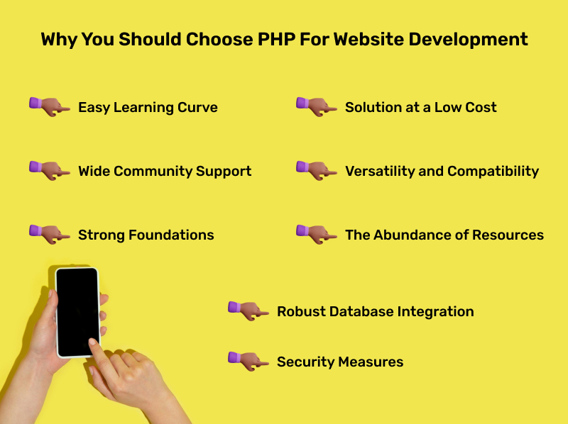 top 8 advantages of php for website development